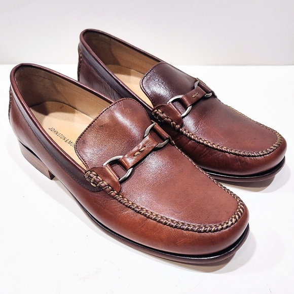 Johnston & Murphy Brown Leather Bit Loafers Men’s 11.5 M Dress Shoes Classic - Picture 3 of 11